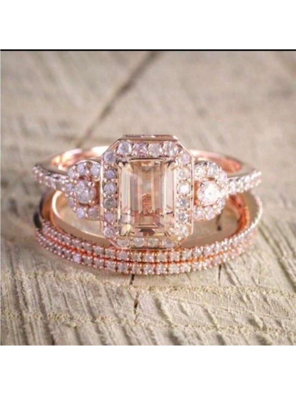 New rose gold plated ring set